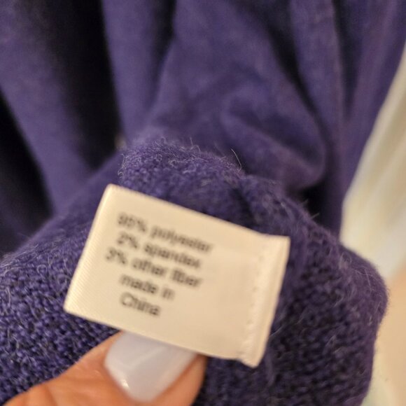 Soft purple knitted cape with hood, wraparound -- Lane Bryant NWOT - Picture 5 of 6